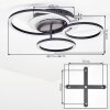 Kordex plafoniera LED a 3 anelli, lampada da soffitto orientabile moderna