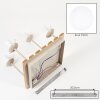 Plafoniera a sfere Gastor, lamelle in legno, 4 schermi in vetro bianco ø 15 cm