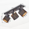 Tallaboa plafoniera con faretti orientabili E14 a 3 luci, paralumi traforati