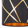 Plafoniera Opatija moderna, faretti inclinabili e paralumi geometrici nero-oro