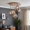 Plafoniera moderna Chehalis, 5 sfere in vetro grigio fumo, ø 12/15 cm