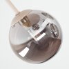 Plafoniera moderna Chehalis, 5 sfere in vetro grigio fumo, ø 12/15 cm