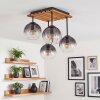 Koyoto plafoniera a 4 luci, lampada da soffitto con paralumi sferici boho
