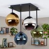 Koyoto plafoniera a 4 luci con sfere sospese E14, stile moderno vintage