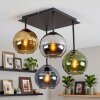 Koyoto plafoniera a 4 luci con sfere sospese E14, stile moderno vintage