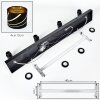 Faretto da soffitto moderno Alsen con 4 punti luce orientabili e paralumi oro e nero