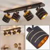 Faretto da soffitto Alsen, 4 paralumi oro e nero, faretti orientabili per corridoio e ingresso