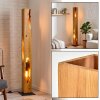 Lampada da terra Sernadelo in stile boho, 4 punti luce e intagli decorativi écru