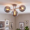 Plafoniera a soffitto Gastor con tre sfere in vetro grigio fumo, stile moderno