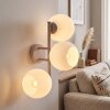 Applique da parete Koyoto moderna con 3 sfere in vetro bianco disposte a grappolo