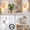 Applique da parete moderne Koyoto, set da 2 con tre sfere in vetro bianco verticali