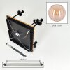 Plafoniera a cinque luci Koyoto moderna con struttura a lamelle in legno e sfere ambrate
