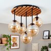 Lampadario a sospensione Gastor in stile moderno con 5 sfere di vetro ambrato