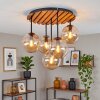 Lampadario a sospensione Gastor in stile moderno con 5 sfere di vetro ambrato