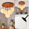 Plafoniera a sfere Boho Gastor a grappolo con 5 schermi bianchi, ø 15 cm