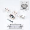 Applique da parete moderna Koyoto, set di 2, 3 sfere Cromo, Grigio fumo e Chiaro