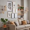 Applique da parete Koyoto, set da 2, con tre sfere ambrate e chiare, struttura sabbia