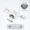 Applique da parete moderna Koyoto, set da 2, con 3 sfere in vetro fumé e chiaro