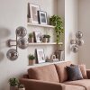Applique da parete moderna Gastor, set da 2 con 3 sfere in vetro fumé