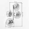 Applique da parete moderna Gastor, set da 2 con 3 sfere in vetro fumé