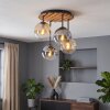 Plafoniera a quattro sfere in vetro Gastor, stile Boho, con vetro Ambrato, Chiaro e Grigio