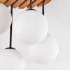 Plafoniera moderna a sfere Gastor, configurazione cluster con 4 schermi bianchi