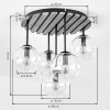 Lampadario a 5 luci Koyoto in stile Boho, con lamelle in legno e sfere di vetro chiaro