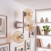 Applique moderna Gastor con tre sfere verticali in vetro Ambrato, E14