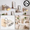 Applique orientabile Herford, set di 2, stile scandinavo, color sabbia, per la zona lettura