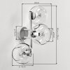 Applique da parete moderna Ripoll, set da 2, con 3 sfere in vetro chiaro