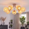 Plafoniera a sfere Basto in stile Boho con 7 paralumi intrecciati, 25 Watt