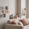 Applique a tre sfere Koyoto moderna, set da 2, vetro grigio fumo e ambrato