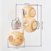 Applique da parete Basto in stile Boho, set da 2 con 3 sfere intrecciate color sabbia