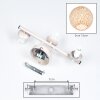 Applique da parete Basto in stile Boho, set da 2 con 3 sfere intrecciate color sabbia