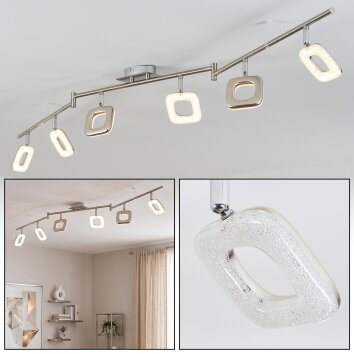 Plafoniera LED Villenauxe moderna con elementi quadrati, 3000 Kelvin