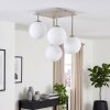 Plafoniera a sfere Gastor moderna con 4 schermi in vetro bianco, ø 15 cm
