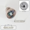 Applique da parete moderna Gastor, sfera in vetro grigio fumo, base colore sabbia, E14