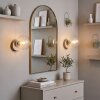 Applique moderna Gastor, luce lettura accanto al divano, set di 2, sfera in vetro chiaro