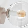 Applique moderna Gastor, luce lettura accanto al divano, set di 2, sfera in vetro chiaro