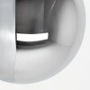 Applique da parete sferica moderna Gastor, set da 2, con vetro cromato grigio fumo