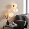 Lampada da parete Koyoto con 3 sfere in vetro bianco su bracci sfalsati, E14, ø 15 cm