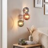 Applique Koyoto moderna a 3 luci con sfere di vetro blu, verdi, ramate e chiare