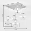 Plafoniera moderna con sfere in vetro Koyoto a grappolo, 5 luci, ø 15 cm