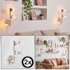 Applique da parete moderna Gastor, set da 2 con tre sfere in vetro chiaro