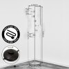Moderna lampada da terra Koyoto con 6 sfere in vetro ambrato, cromato, grigio fumo e chiaro