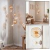 Lampada da terra Koyoto moderna color sabbia con 6 sfere verticali in vetro