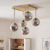 Lampadario a sospensione moderno Chehalis, 5 sfere in vetro grigio fumo