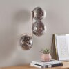 Applique da parete moderna Gastor con 3 sfere in vetro Grigio fumo e Chiaro