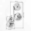 Applique da parete moderna Gastor con 3 sfere in vetro Grigio fumo e Chiaro