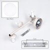 Applique da parete moderna Gastor, set da 2, con 3 sfere in vetro bianco, struttura sabbia